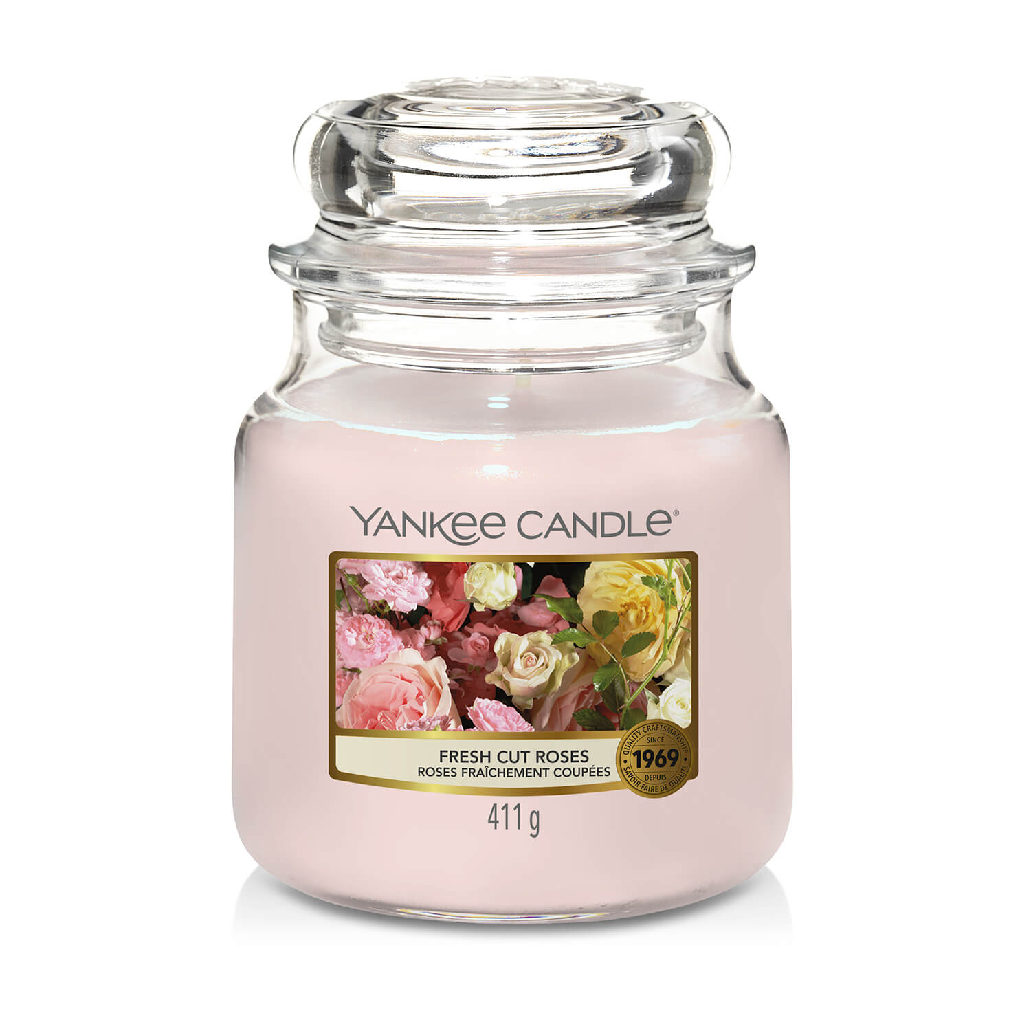 Yankee Candle Medium Jar - Fresh Cut Roses 1 Shaws Department Stores