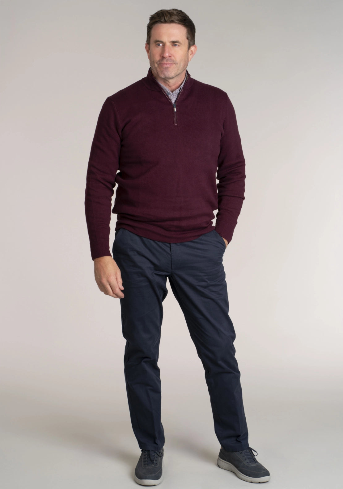 1/4 Zip Sweatshirt - Dark Cassis