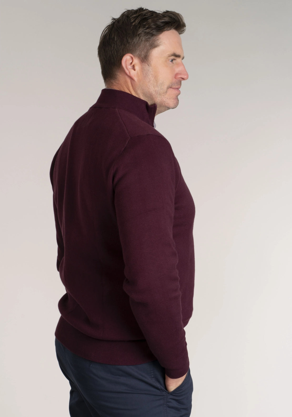 1/4 Zip Sweatshirt - Dark Cassis