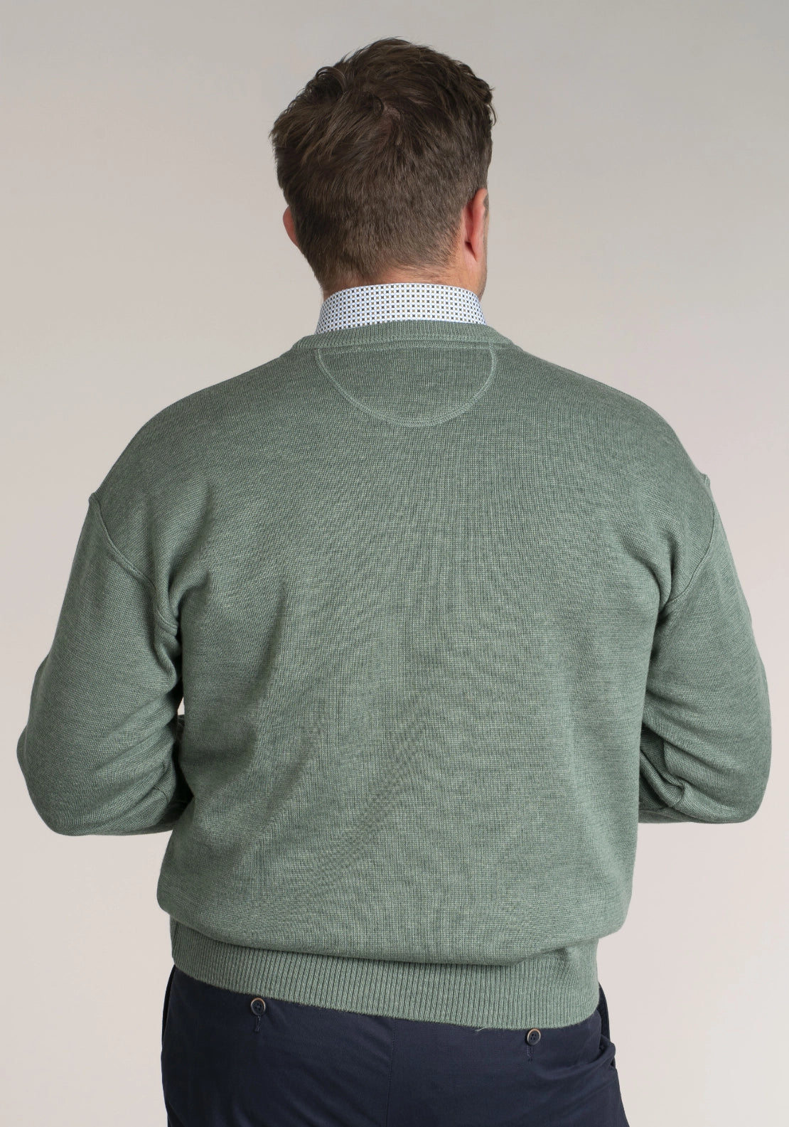 Plain Essential Crew Neck Knit - Thyme