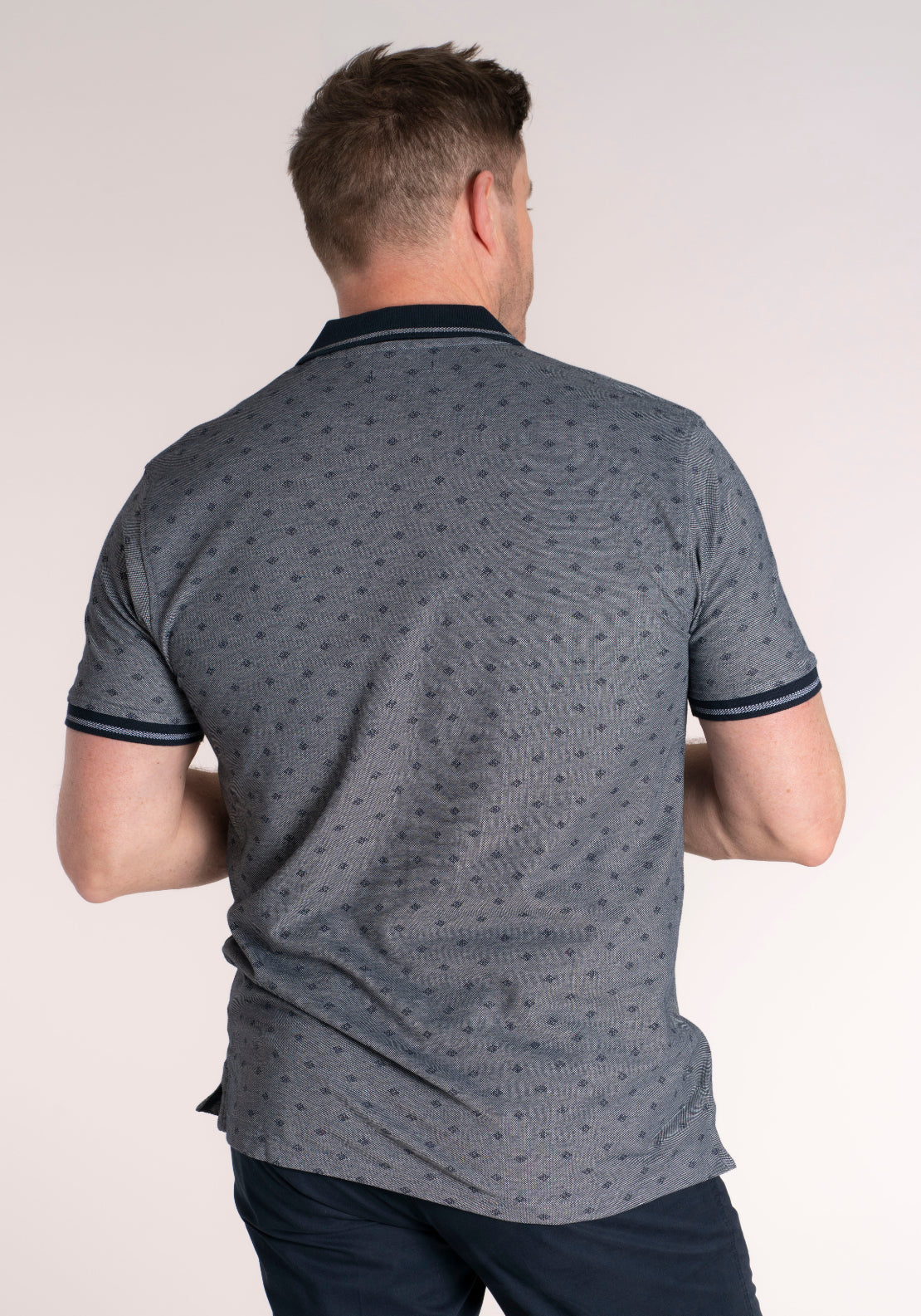 Yeats 100% Cotton Pique Polo - Dark Sapphire 2 Shaws Department Stores