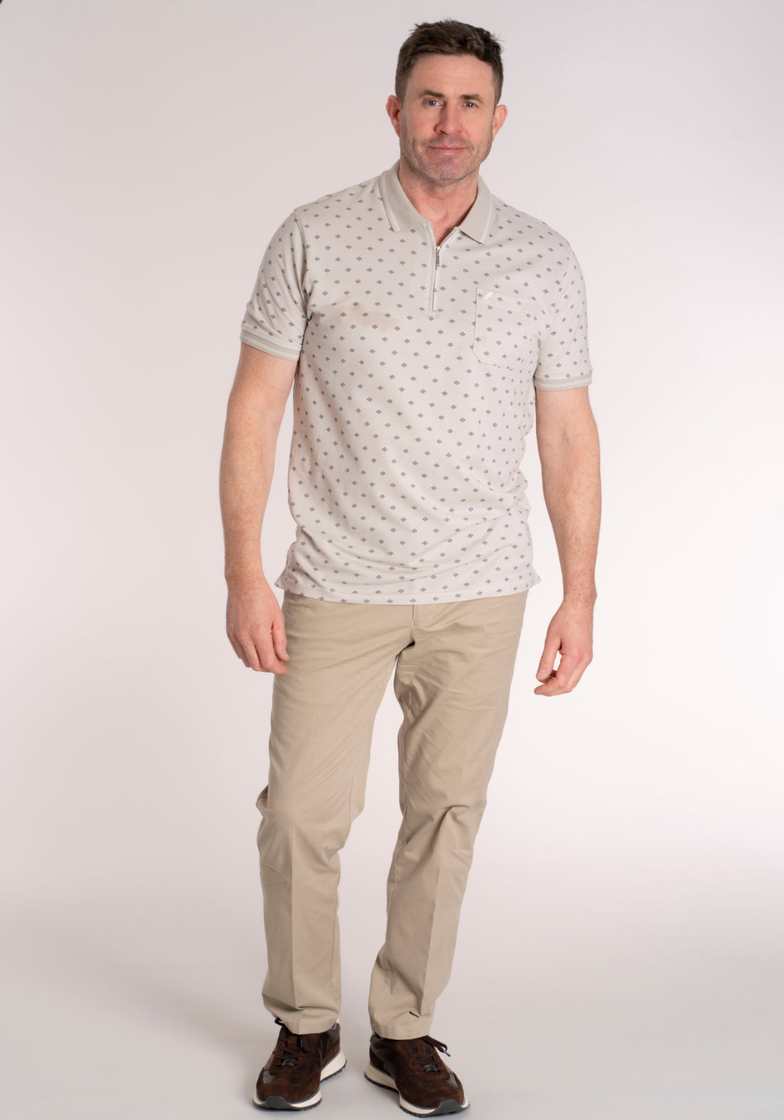 Yeats 100% Cotton Pique Polo - Dove 5 Shaws Department Stores