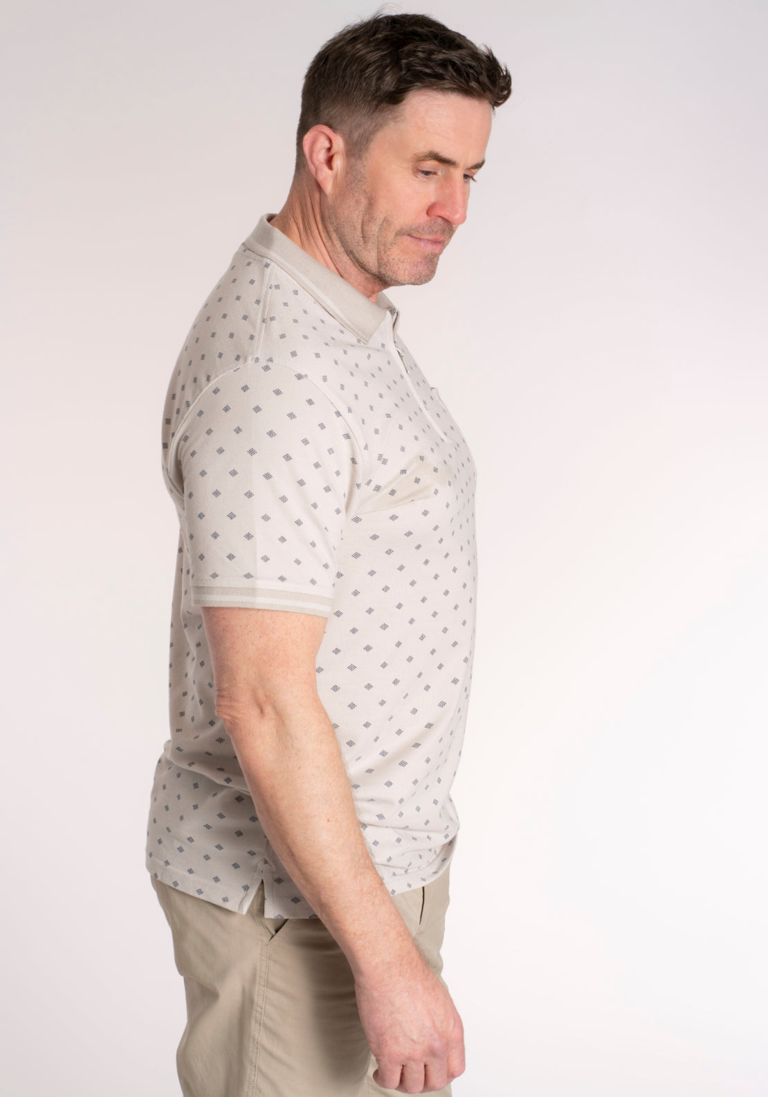Yeats 100% Cotton Pique Polo - Dove 3 Shaws Department Stores
