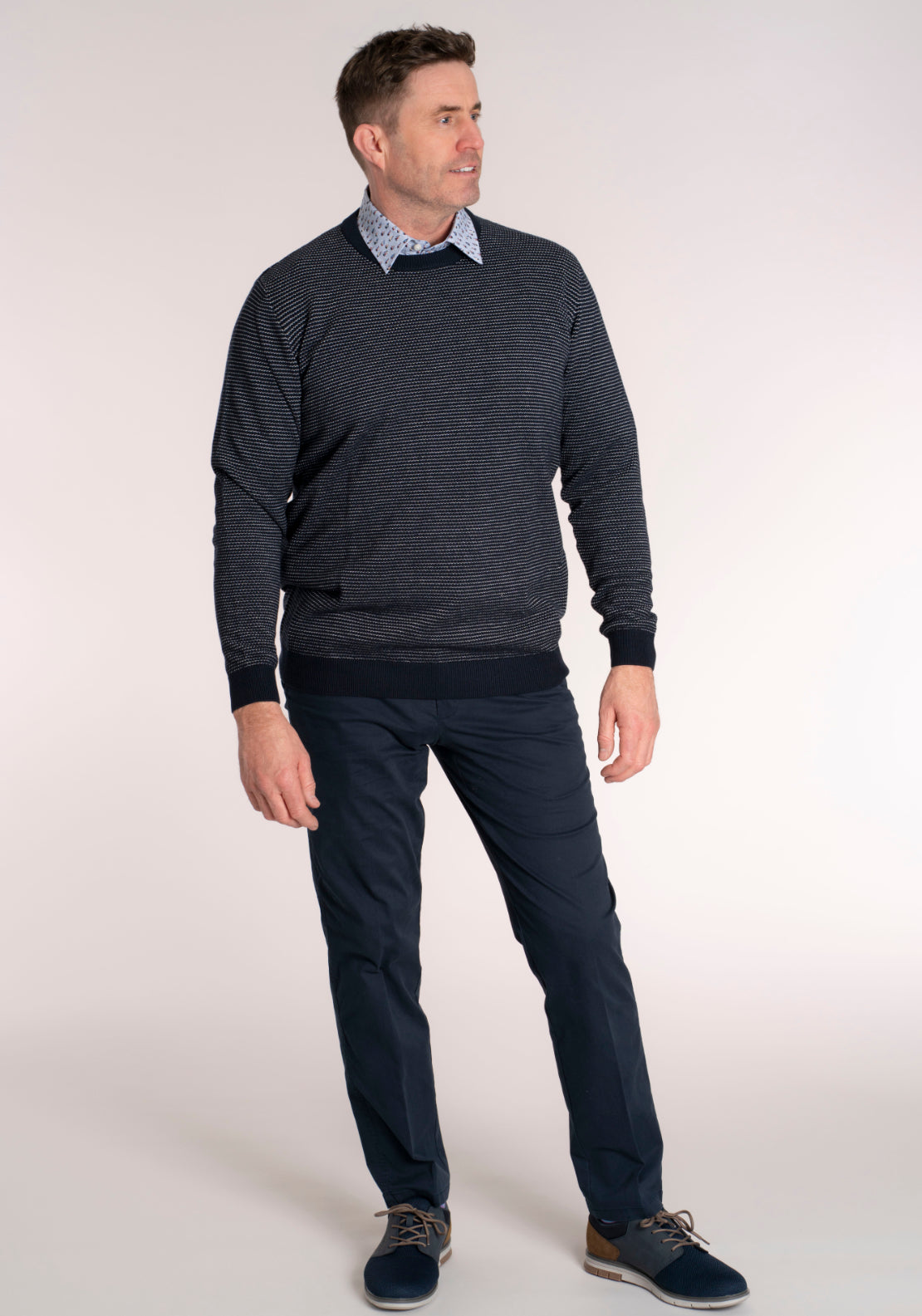 Yeats 100% Cotton Crew Neck Knitwear - Breathable Fabric 6 Shaws Department Stores