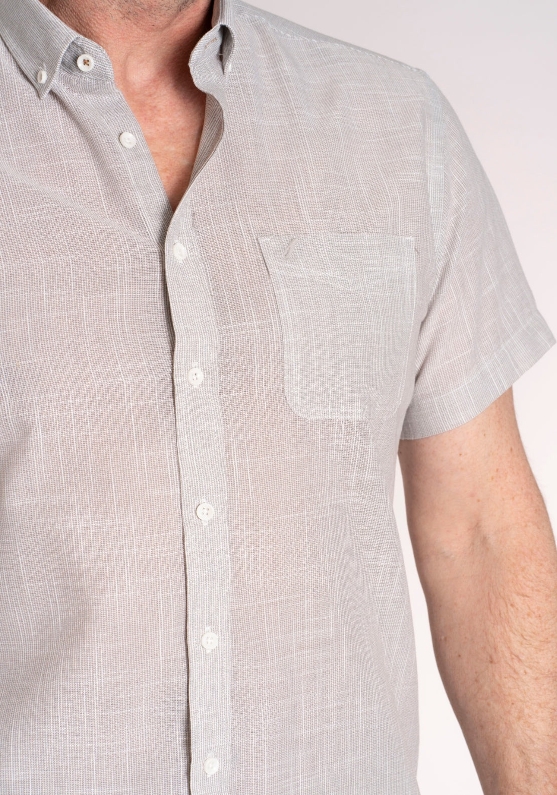 Yeats 100% Cotton Short Sleeve Plain Shirt - Dove 4 Shaws Department Stores