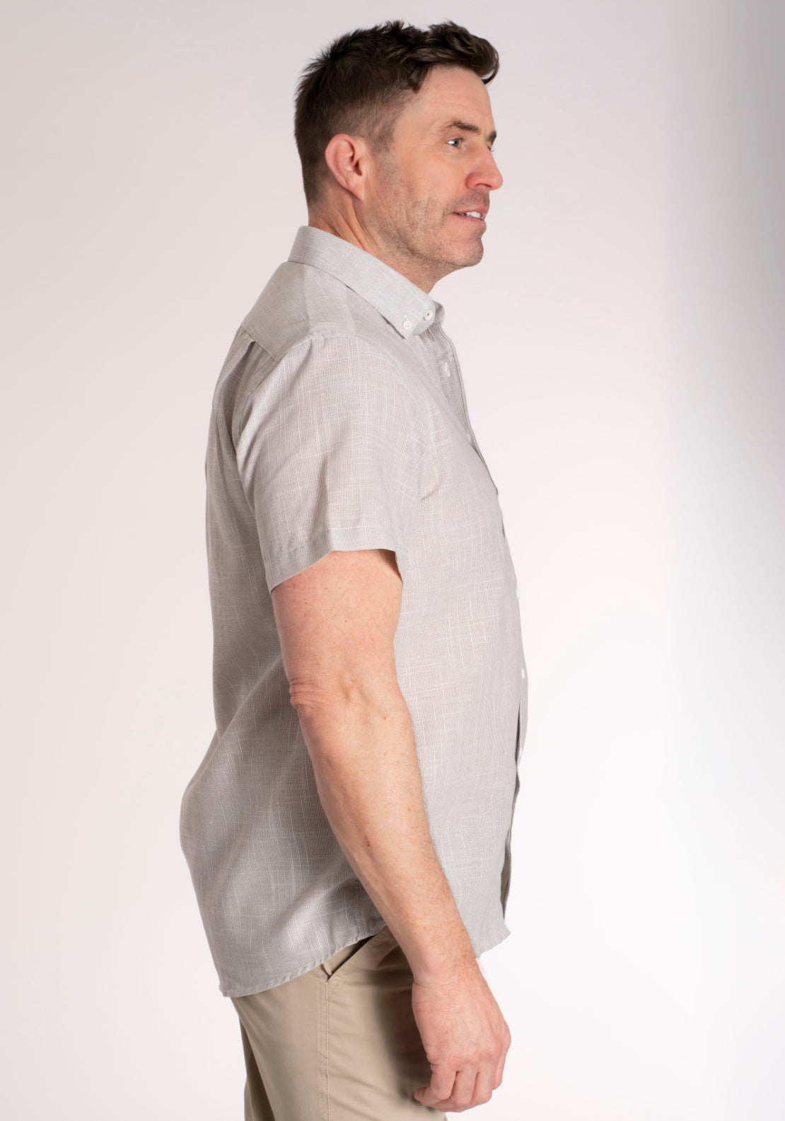 Yeats 100% Cotton Short Sleeve Plain Shirt - Dove 3 Shaws Department Stores