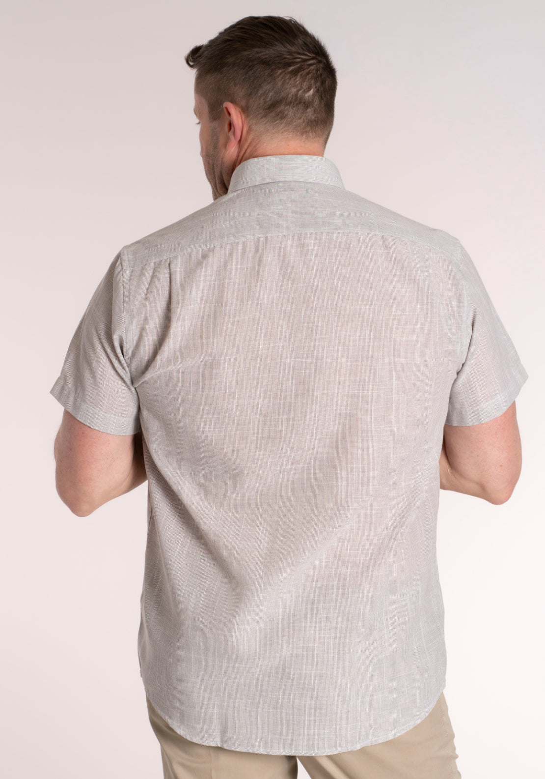 Yeats 100% Cotton Short Sleeve Plain Shirt - Dove 2 Shaws Department Stores