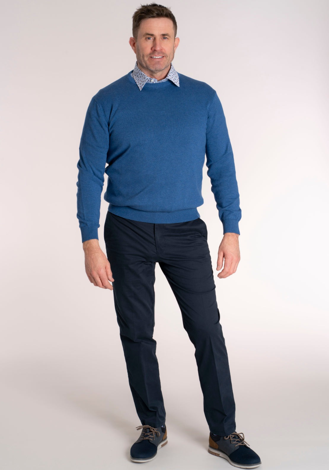 Yeats 100% Cotton Crew Neck Knitwear - Breathable Fabric 6 Shaws Department Stores