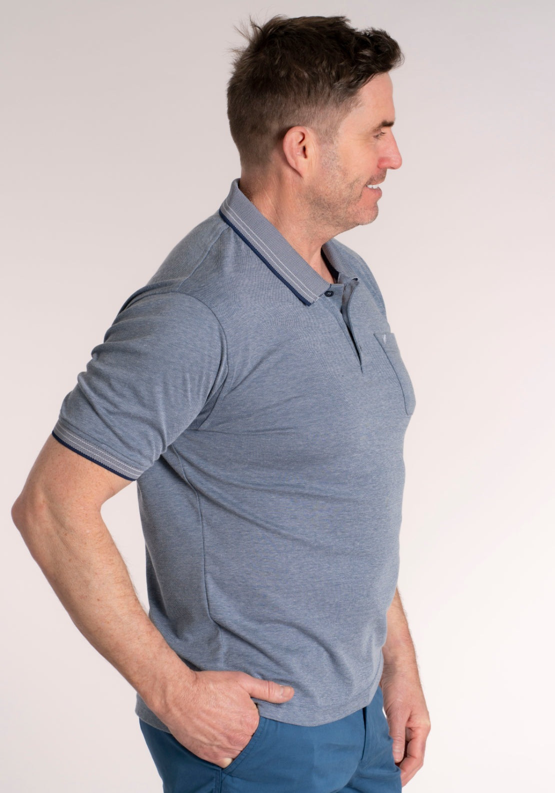 Yeats Yesil Polo - Blue / Grey 3 Shaws Department Stores