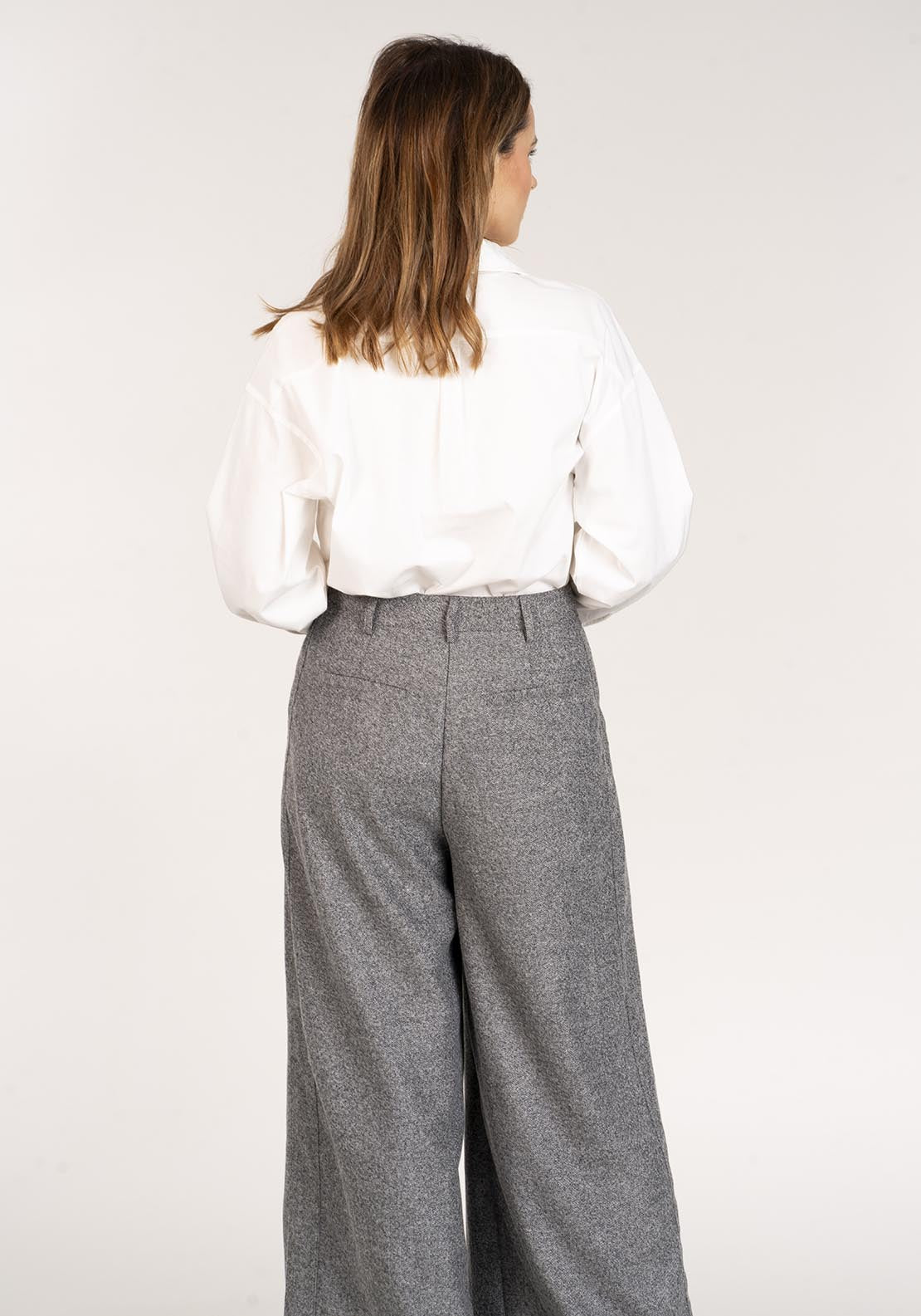 Naoise Diamond Button Long Shirt - White 4 Shaws Department Stores