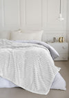 Ribbed Throw 220 x 240 cm - White
