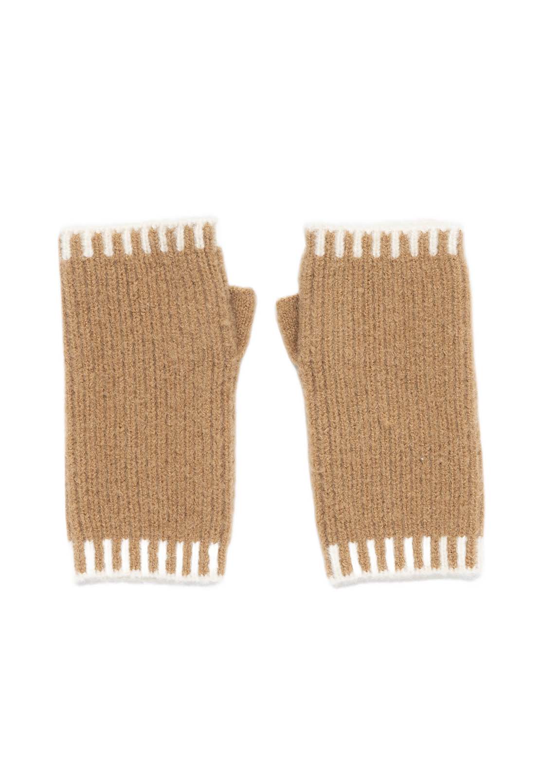 Boardmans Blanket Stitch Handwarmer - Cream/camel 1 Shaws Department Stores