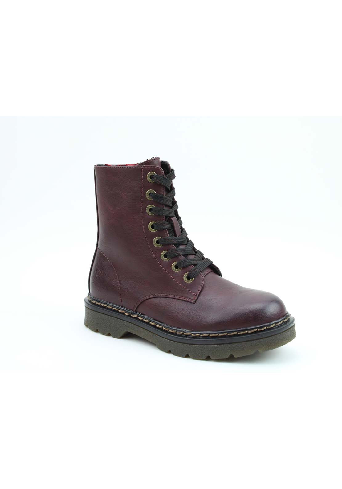 Heavenly Feet Justina2 Laced Boot - Wine 1 Shaws Department Stores