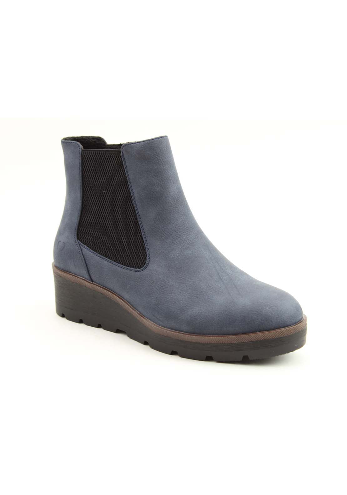 Heavenly Feet Ottavia Wedge Boot - Navy 1 Shaws Department Stores