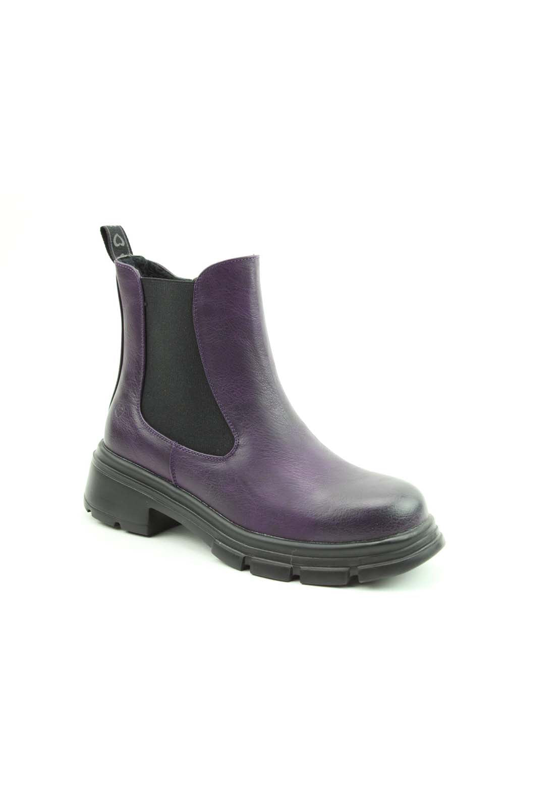 Heavenly Feet Remy Litesole Gusset Boot - Purple 1 Shaws Department Stores