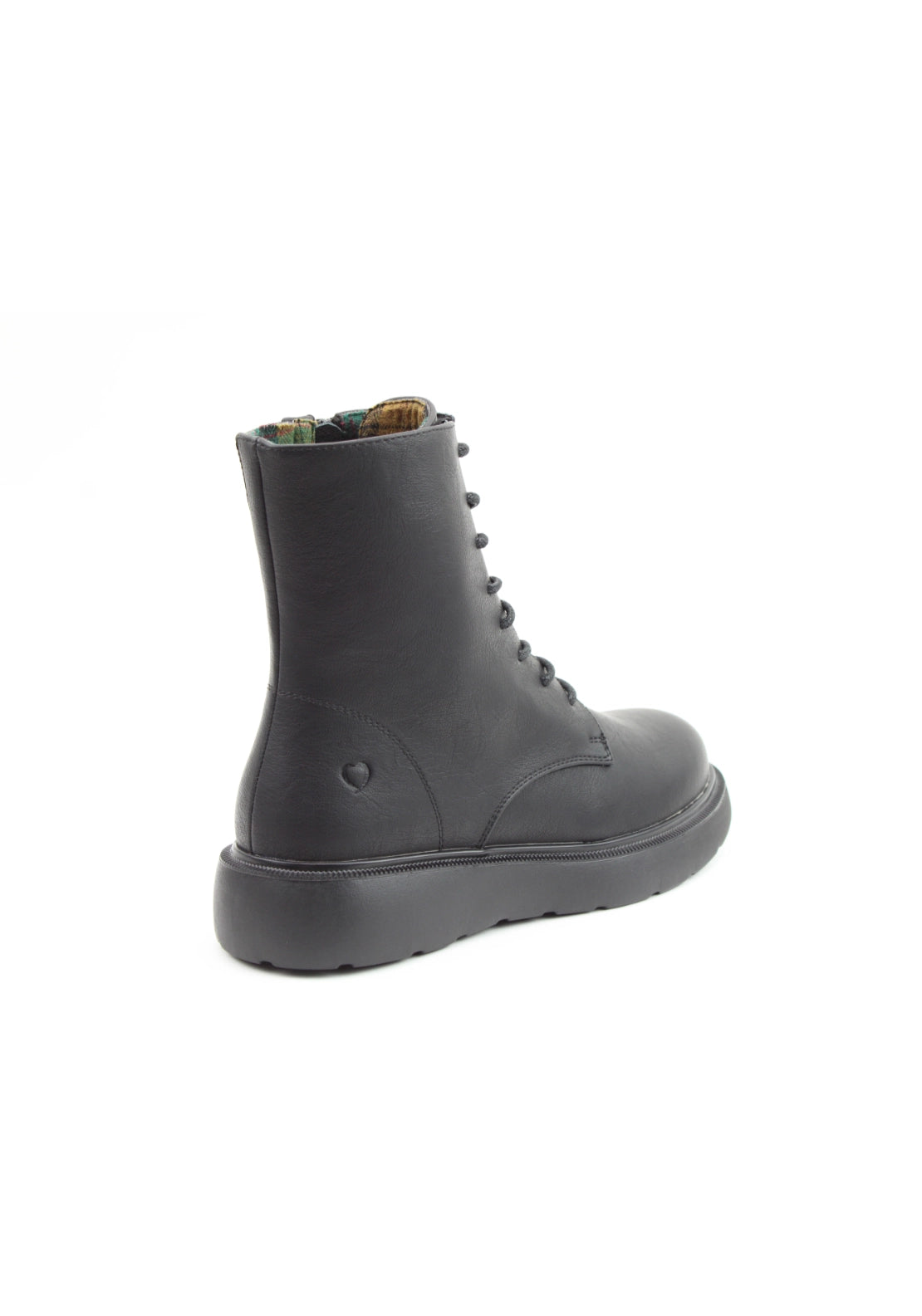 Chunky Sole Lace Up Boot - Black