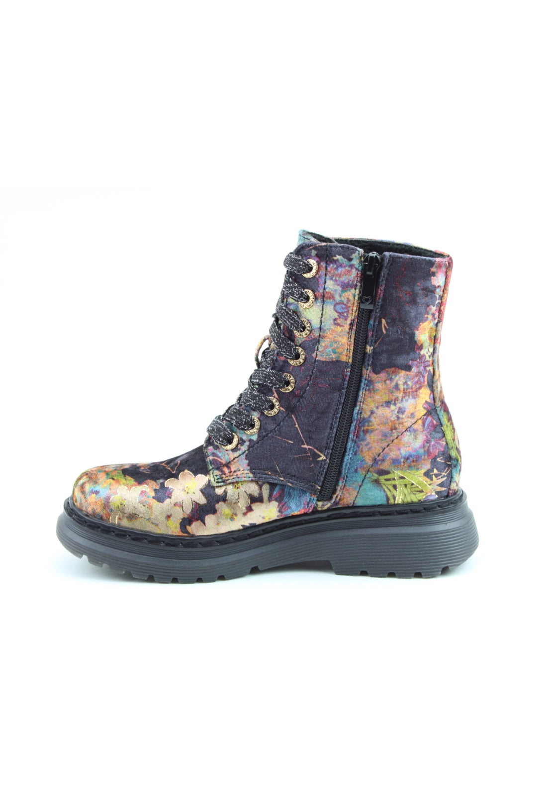 Lotte Print Laced Boot - Black