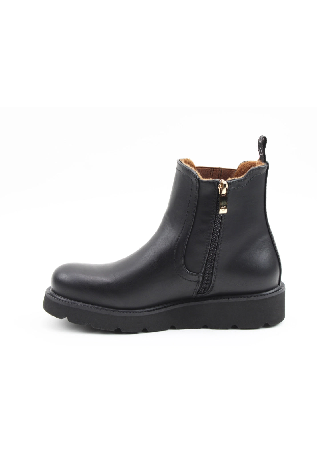 Elastic Gusset Wedge Boot - Black