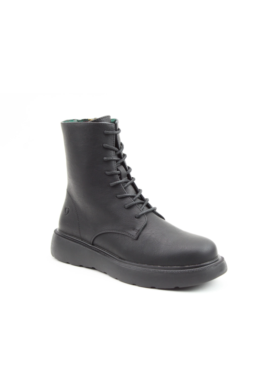 Chunky Sole Lace Up Boot - Black