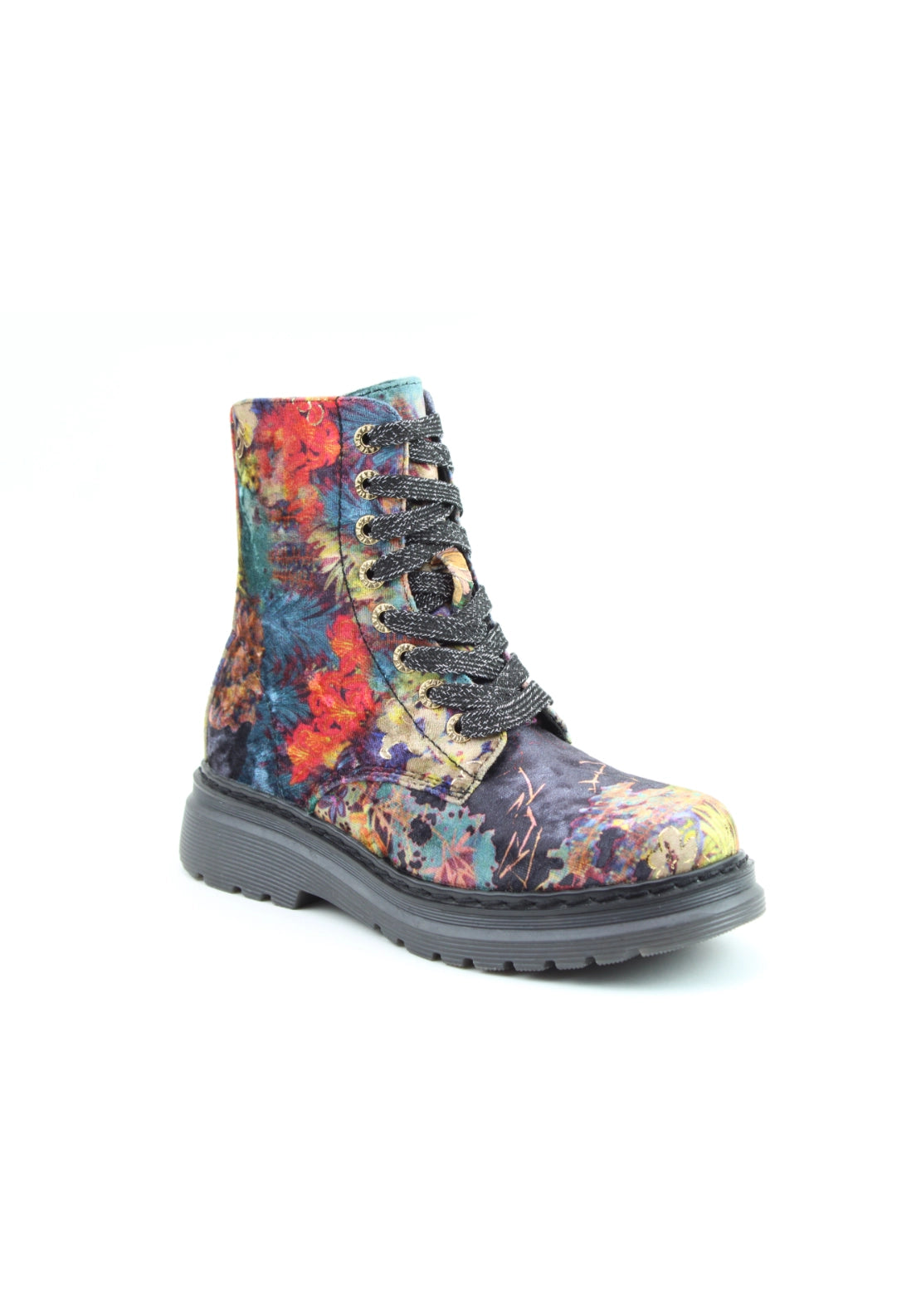 Lotte Print Laced Boot - Black