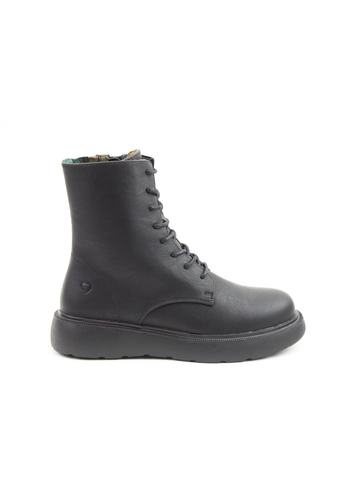 Chunky Sole Lace Up Boot - Black