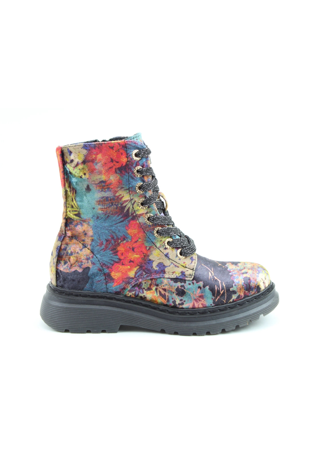 Lotte Print Laced Boot - Black