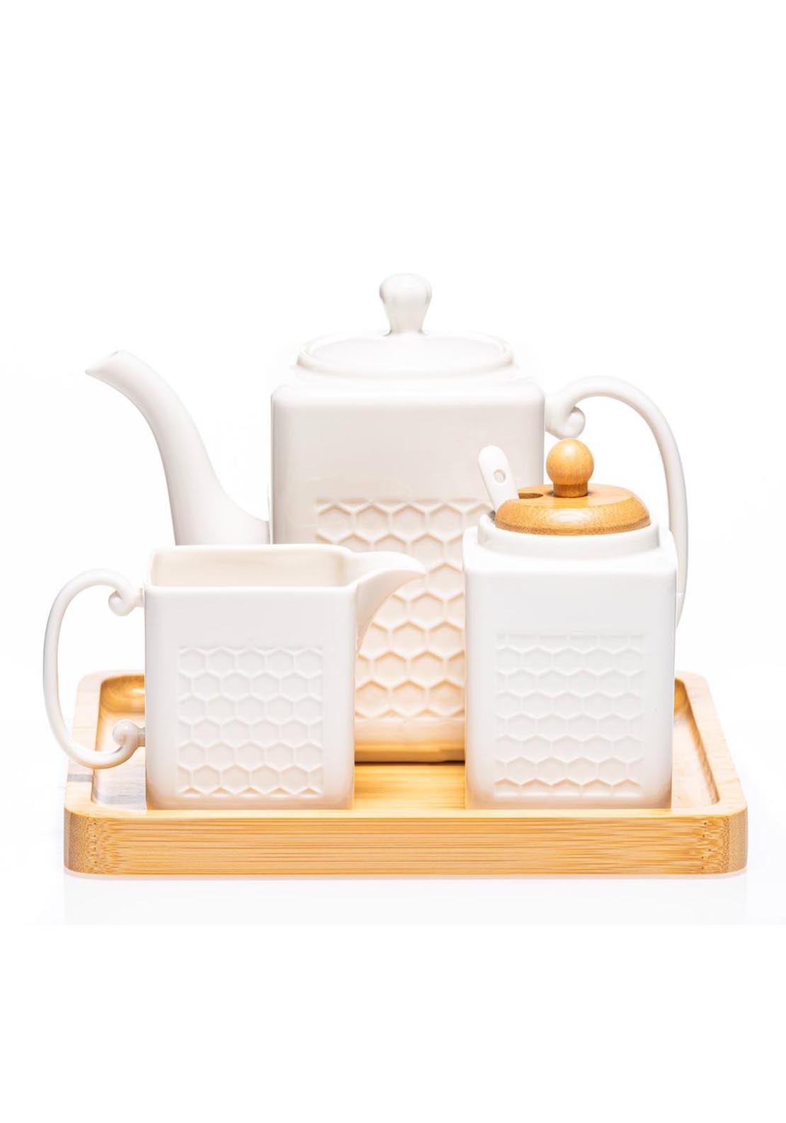 Newgrange Living 3-Piece White Ceramic Tea Set 1 Shaws Department Stores