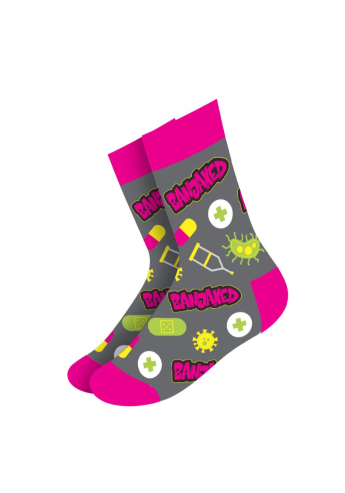 Sock Therapy Banjaxed Socks - Grey / Pink 1 Shaws Department Stores