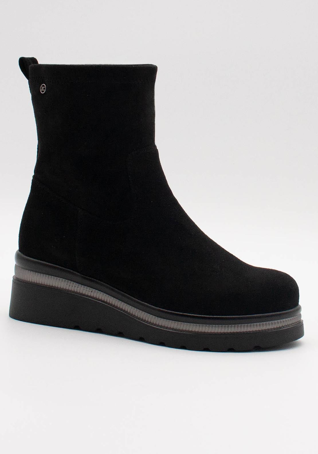 Zanni &amp; Co Mm Low Wedge Suede Boot - Ink Sequence 1 Shaws Department Stores