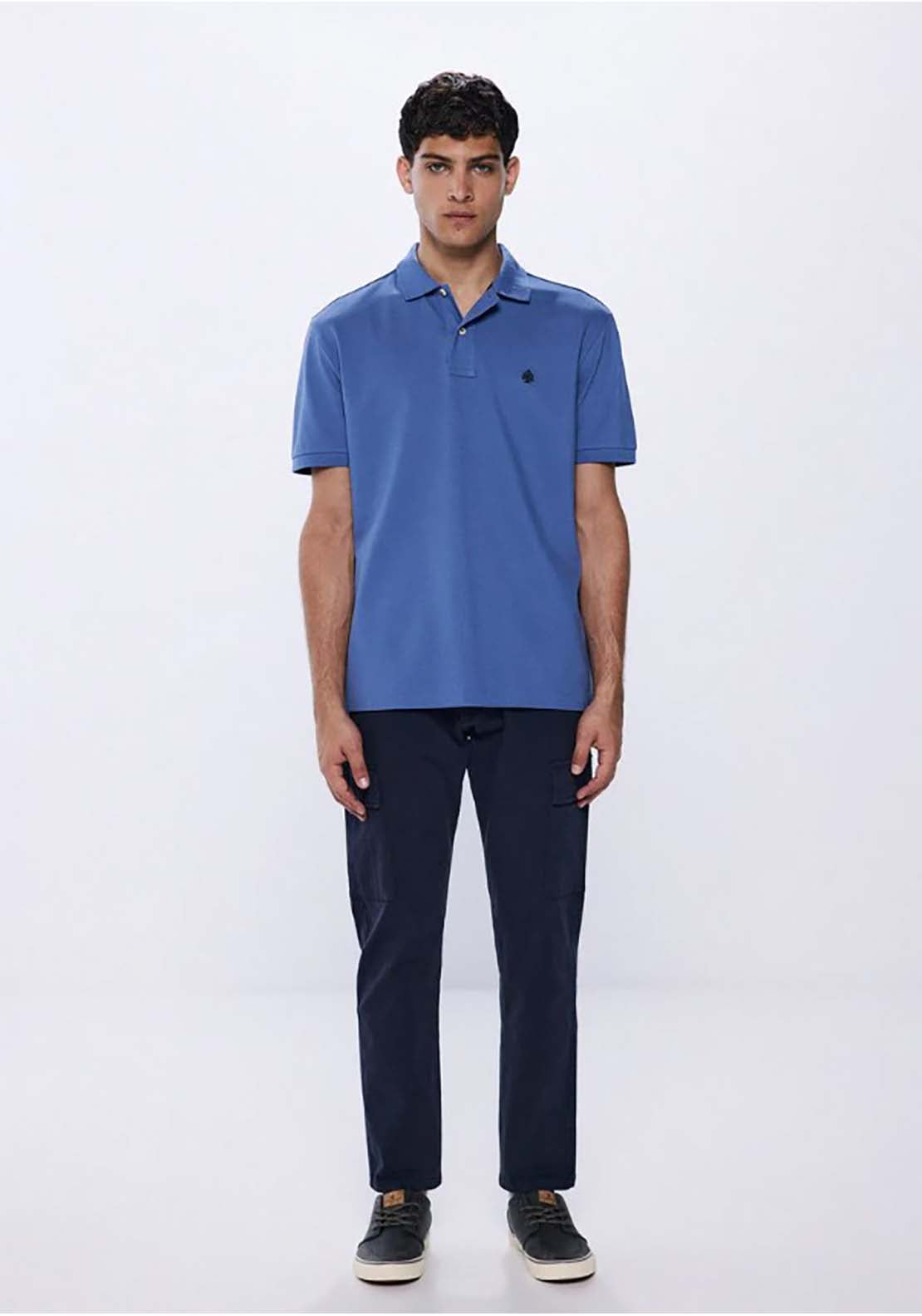Springfield Regular fit basic piqué polo - Blue 1 Shaws Department Stores