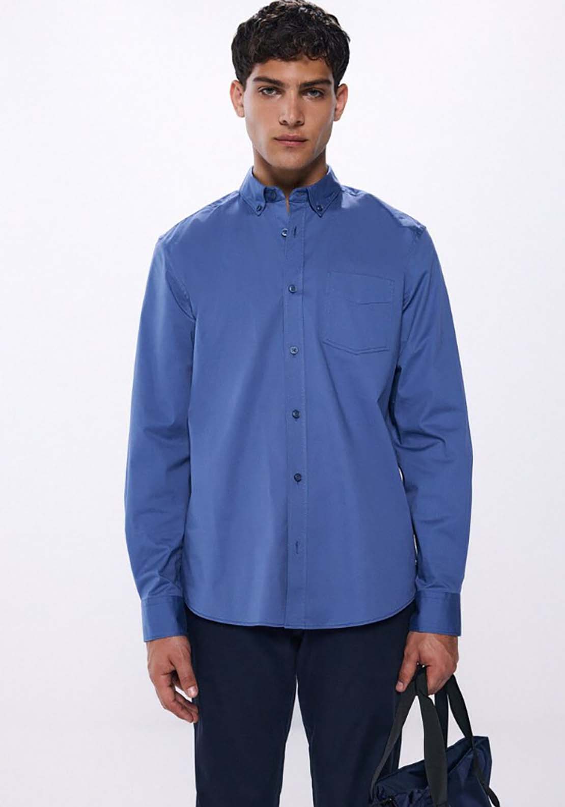 Springfield Stretch fabric dress shirt - Blue 1 Shaws Department Stores