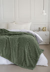 Ribbed Throw 220 x 240 cm - Green