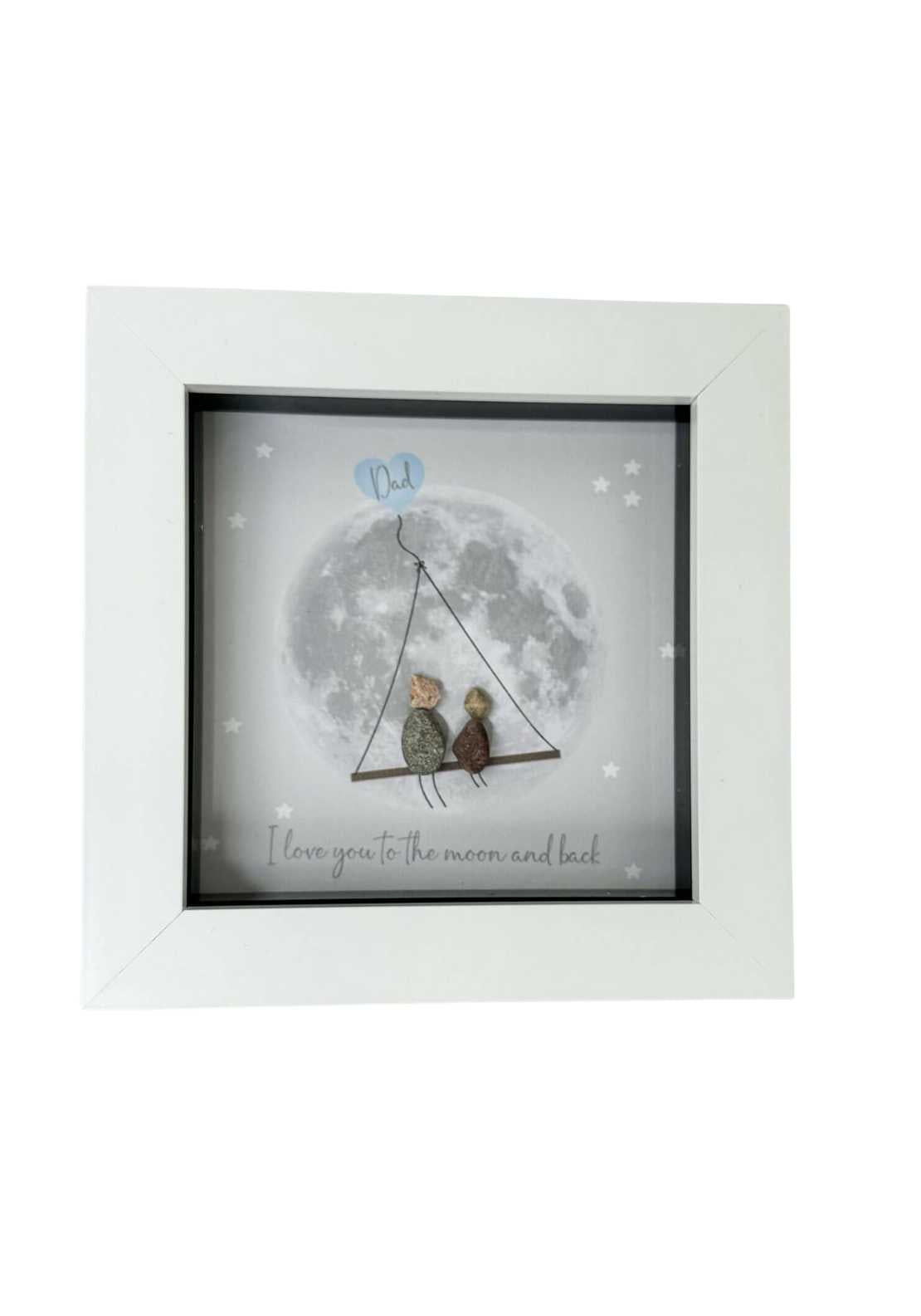 La De Da Mini Pebble White - Dad, I Love You To The Moon And Back 1 Shaws Department Stores