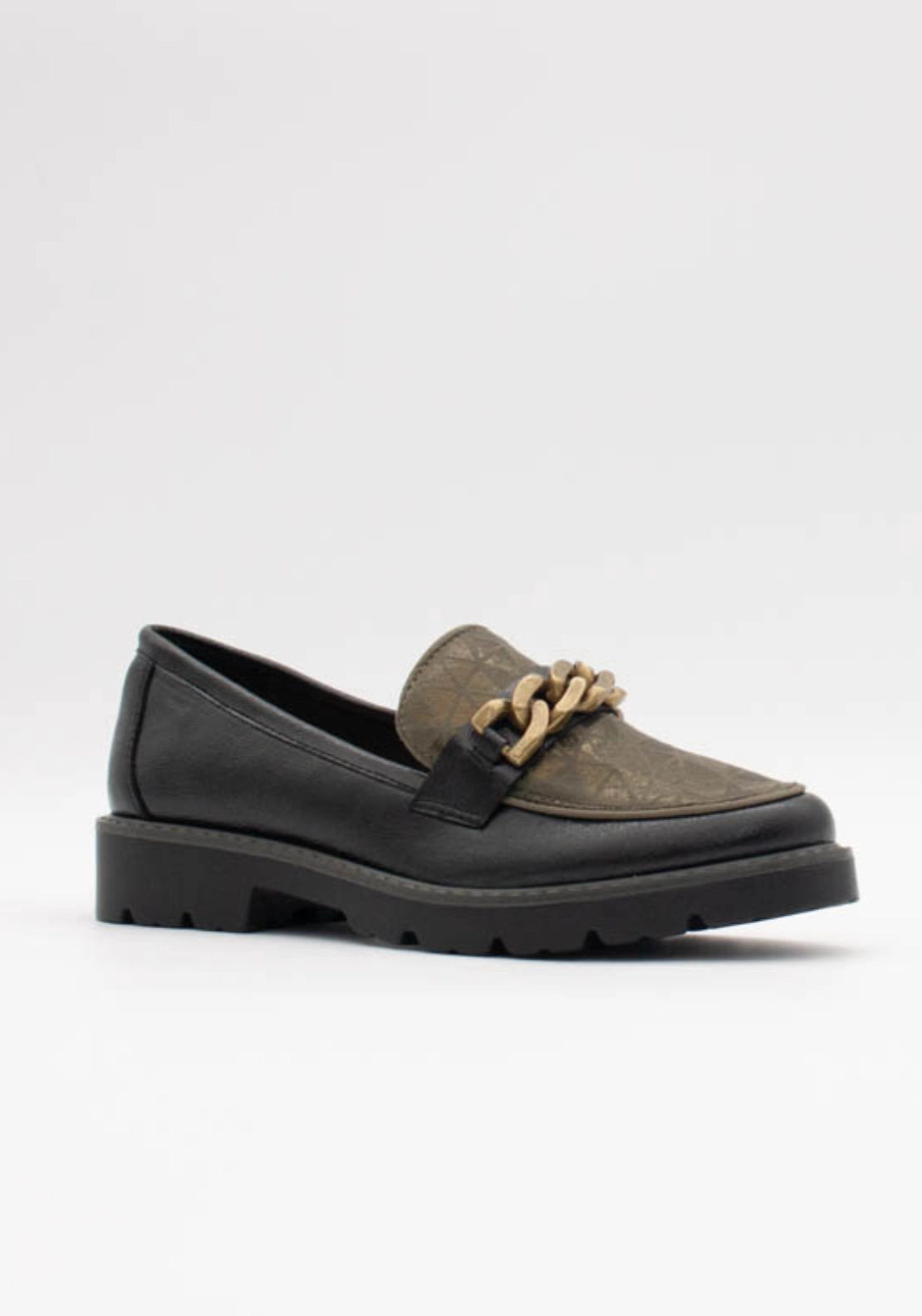 Daqia Heeled Loafer Chain - Emerald Opus