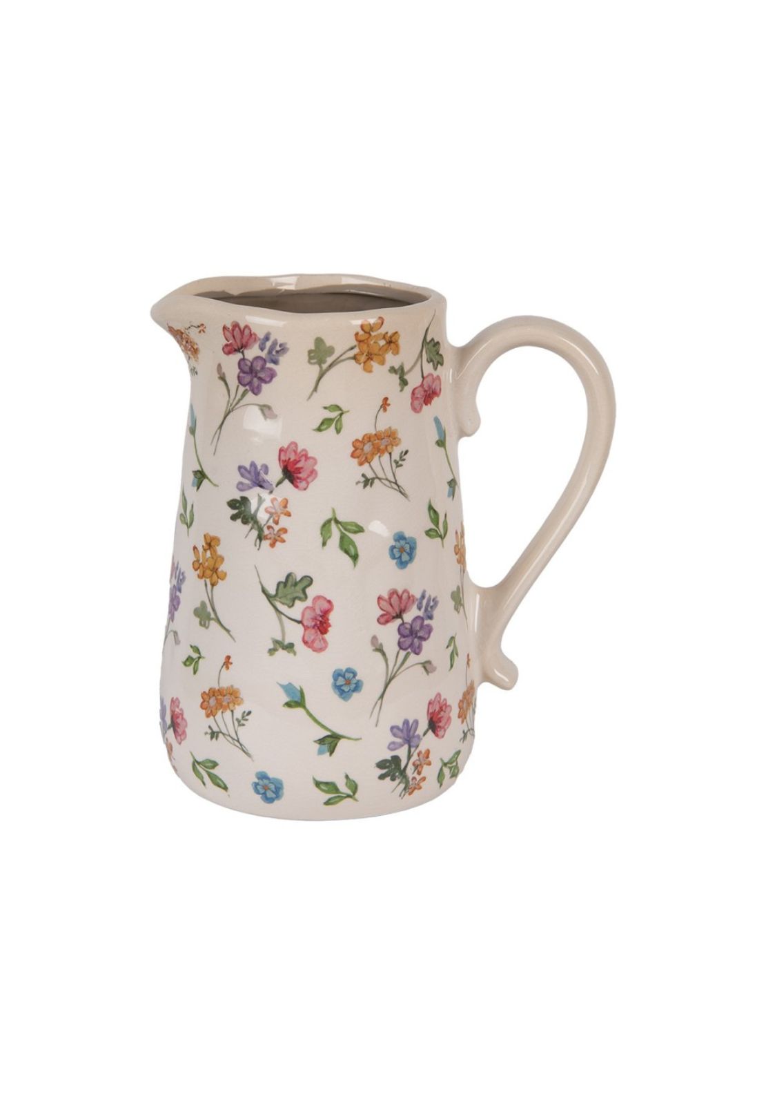 Country Style Ceramic Flowers Decorative Jug - Multi