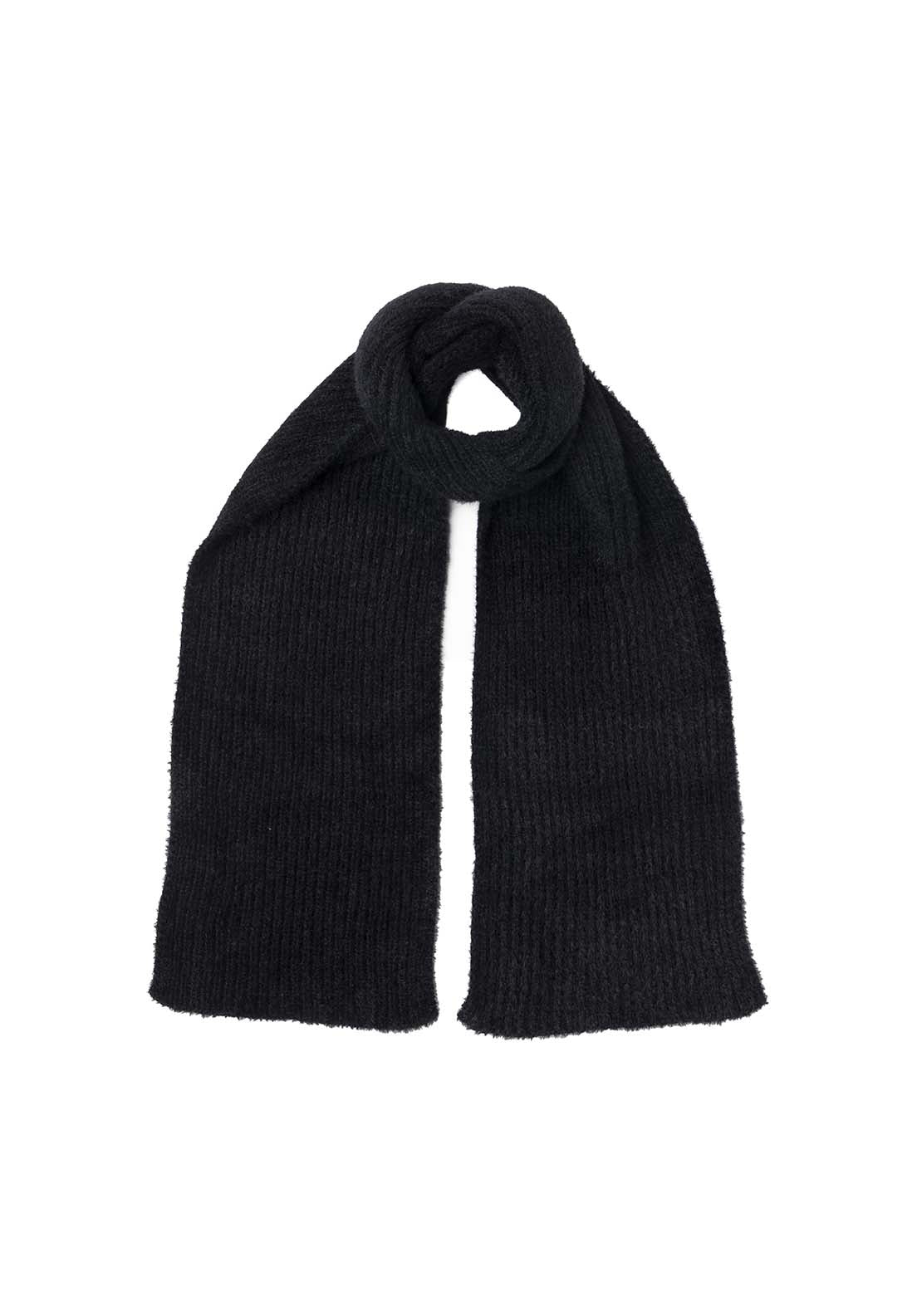 Boardmans Brushed Yarn Scarf - Black 1 Shaws Department Stores
