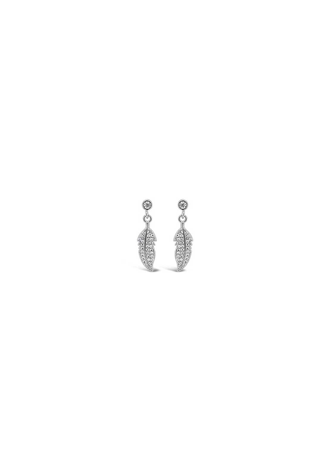 Absolute Jewellery Silverver Feather Drop Earring 1 Shaws Department Stores