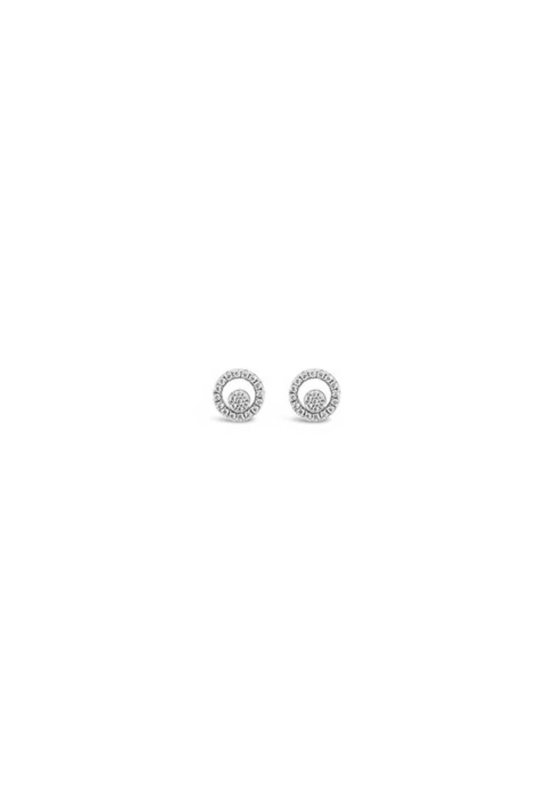 Absolute Jewellery Earring Floating Pave Stone Stud - Sliver 1 Shaws Department Stores