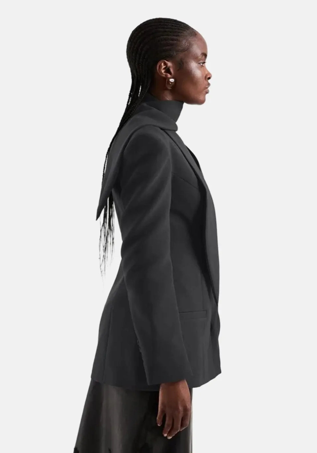 Asli Scarf Detail Blazer - Jet Black