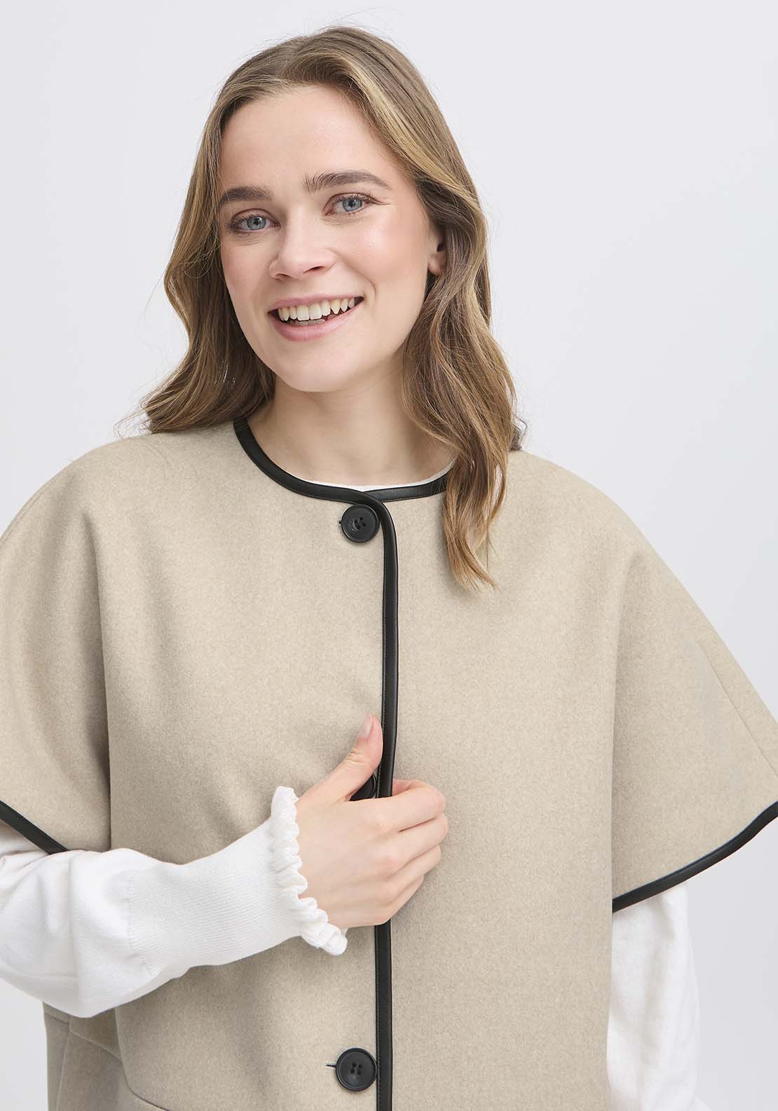 Fransa Button Front Jacket - Green 3 Shaws Department Stores