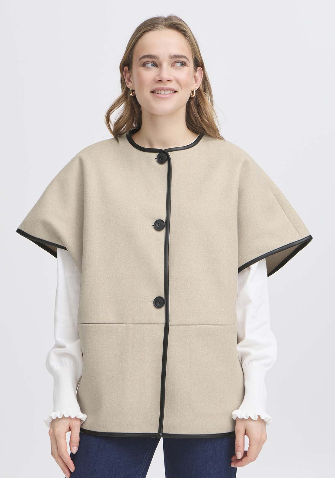 Fransa Button Front Jacket - Green 1 Shaws Department Stores