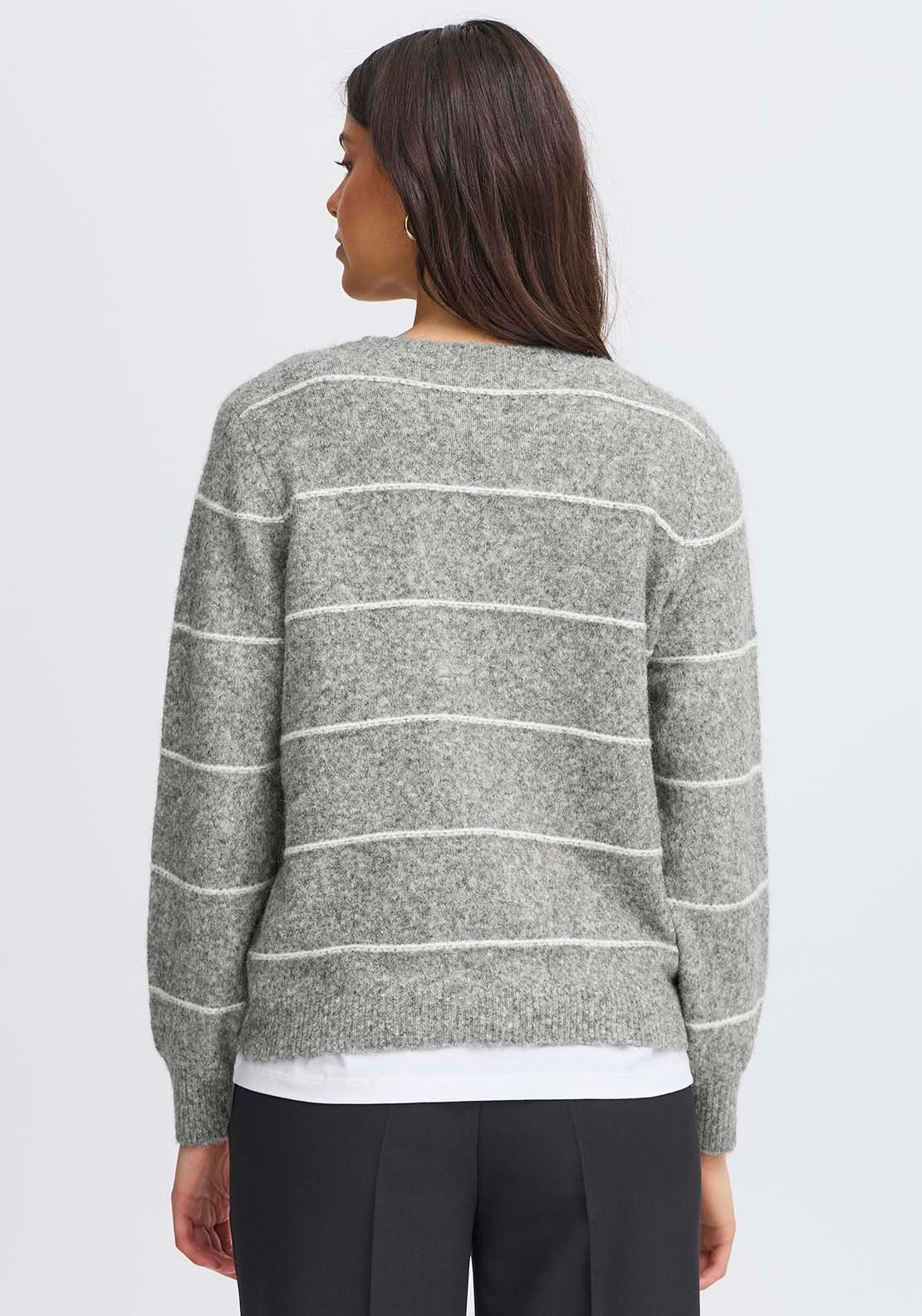 Fransa Knit Pullover - Feather Gray Mix 2 Shaws Department Stores