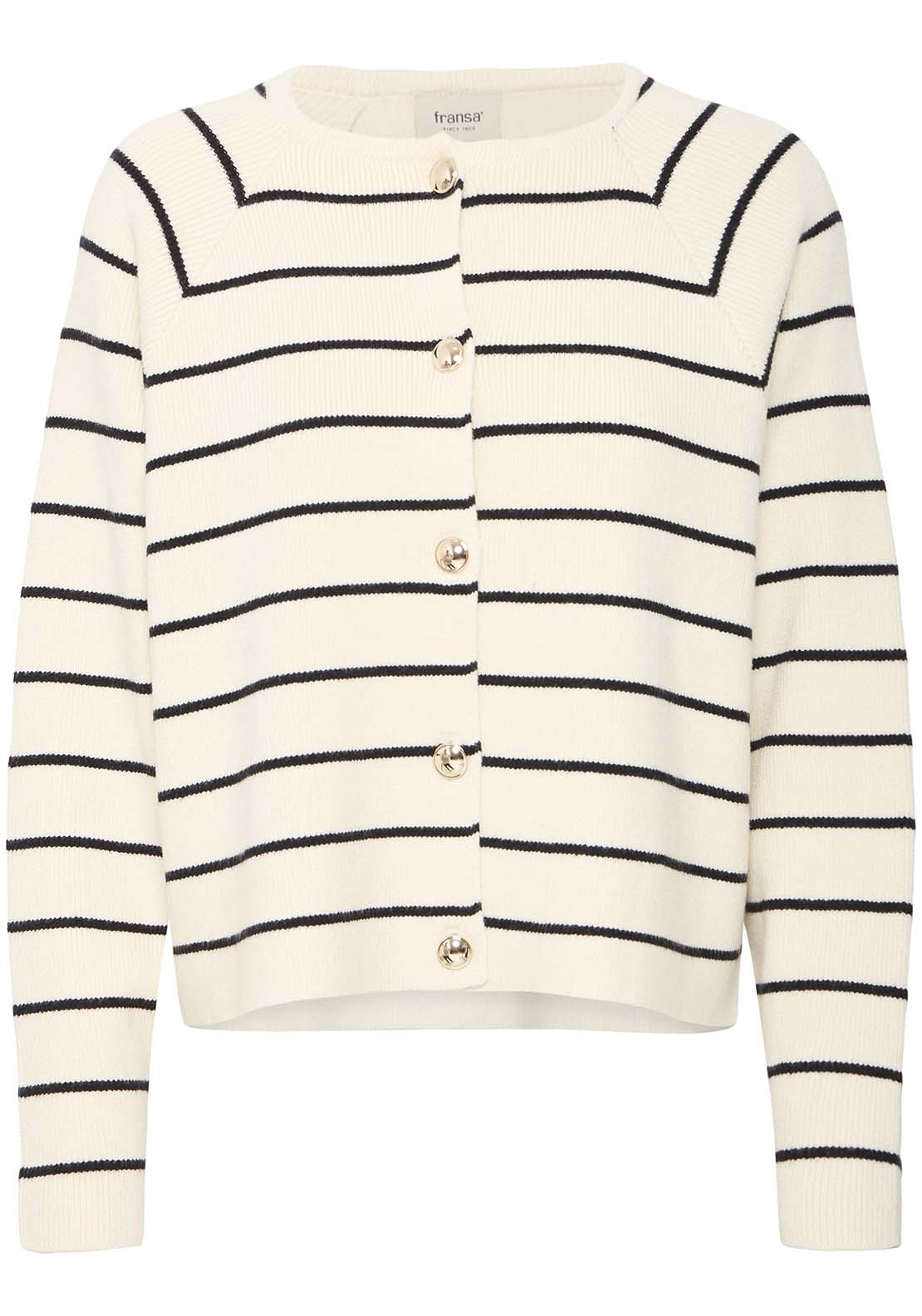 Fransa Knit Cardigan - Whisper White Mix 1 Shaws Department Stores