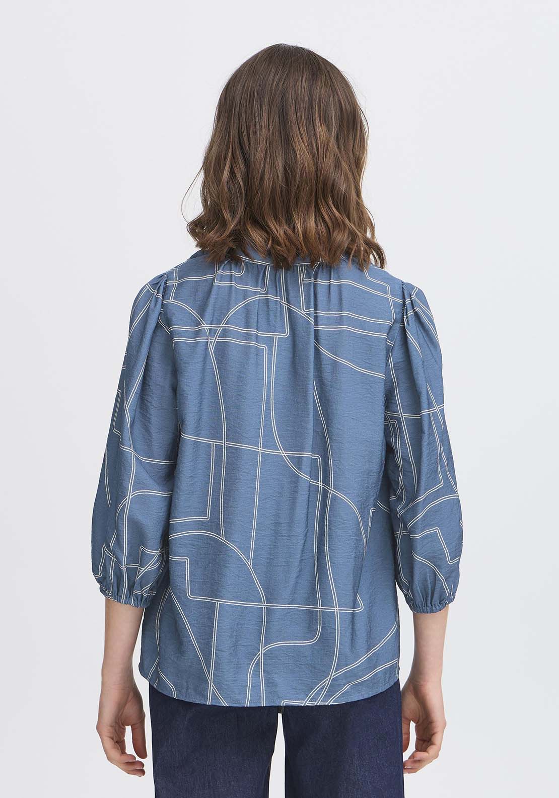Fransa Long Sleeve Blouse - Bering Sea Art 2 Shaws Department Stores