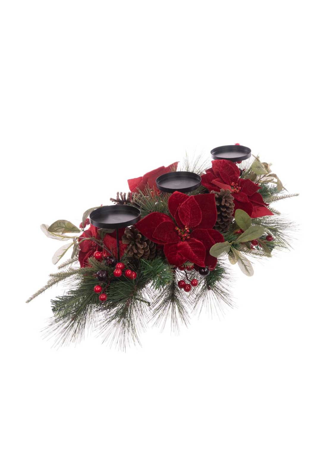 Floralsilk Poinsettia Candle Holder 1 Shaws Department Stores
