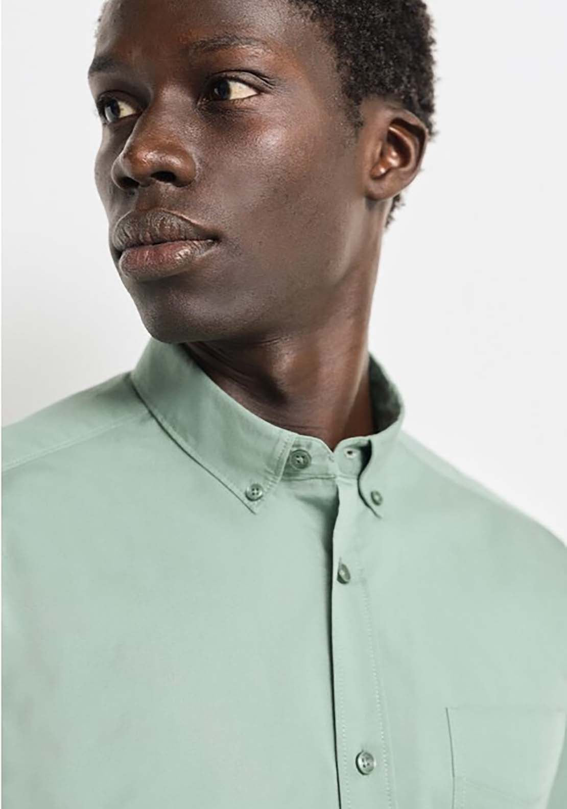 Springfield Stretch fabric dress shirt - Green 3 Shaws Department Stores