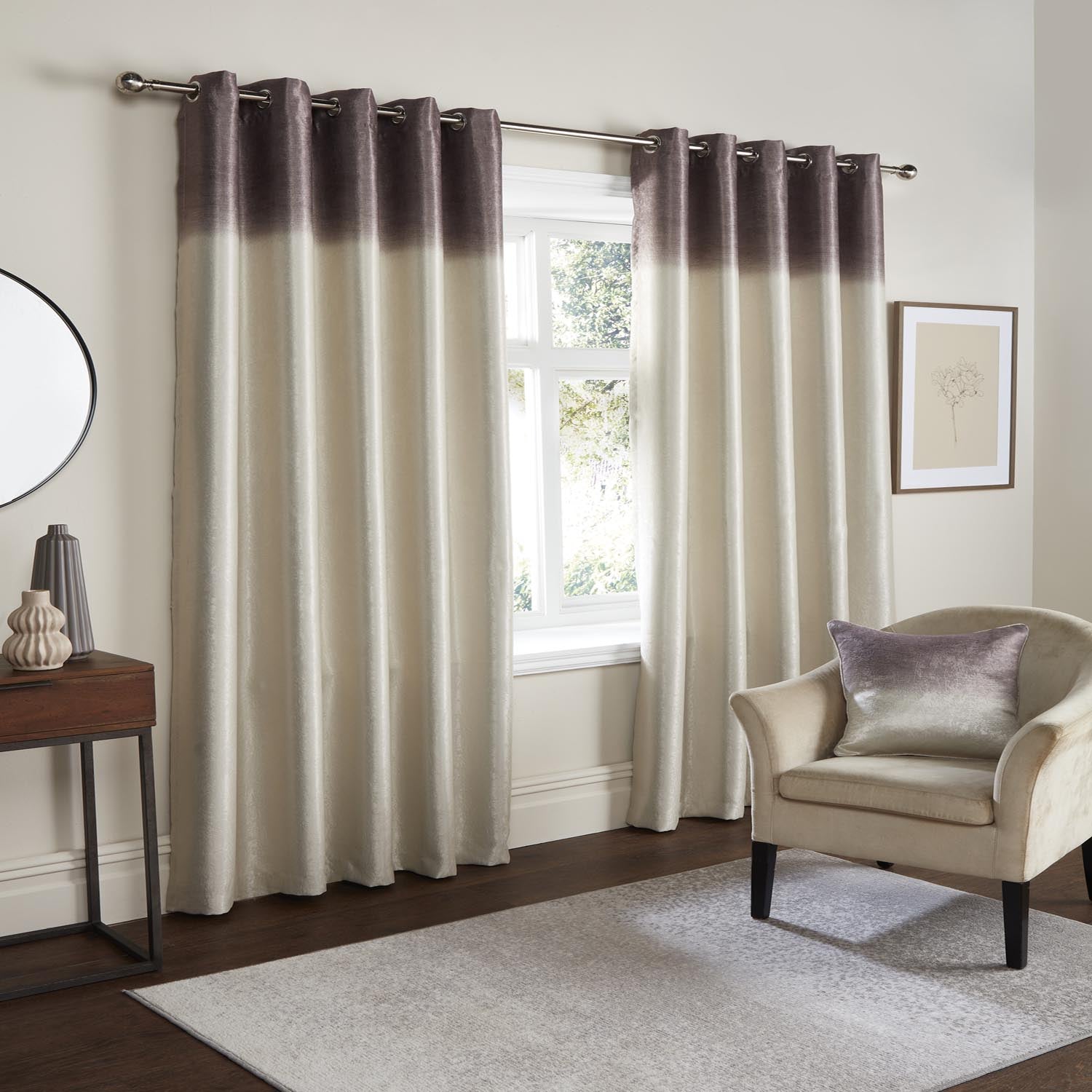 The Home Collection Harvard Strata Chocolate Curtains 1 Shaws Department Stores