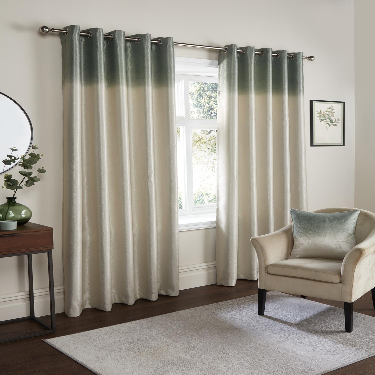 The Home Collection Harvard Strata Green Curtains 1 Shaws Department Stores