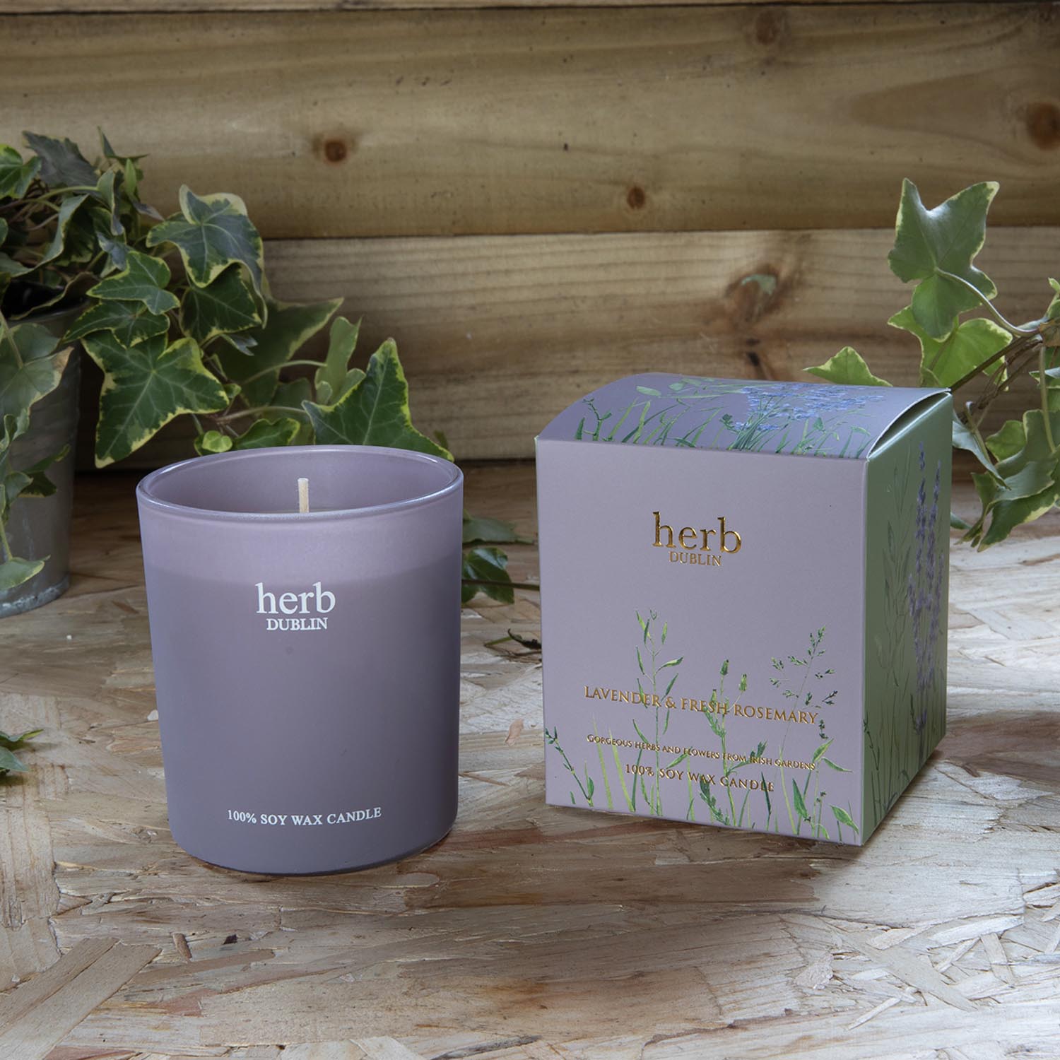 Herb Dublin Lavender Boxed Candle 235g - Purple 1 Shaws Department Stores