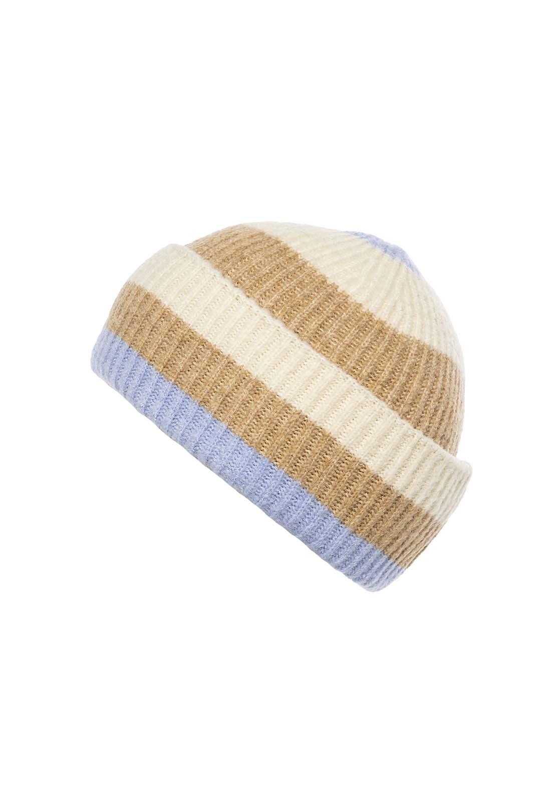 Boardmans Ribbed Striped Beanie - Cream Multi 1 Shaws Department Stores